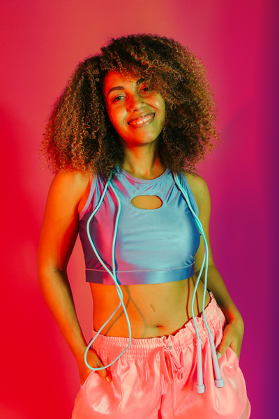 Young Woman in Neon Activewear